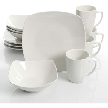 Gibson Home Zen Buffetware 12 Piece Dinnerware Set, White